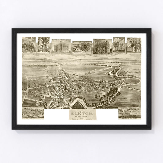 Vintage Map of Elkton, Maryland 1907