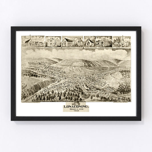 Vintage Map of Lonaconing, Maryland 1905