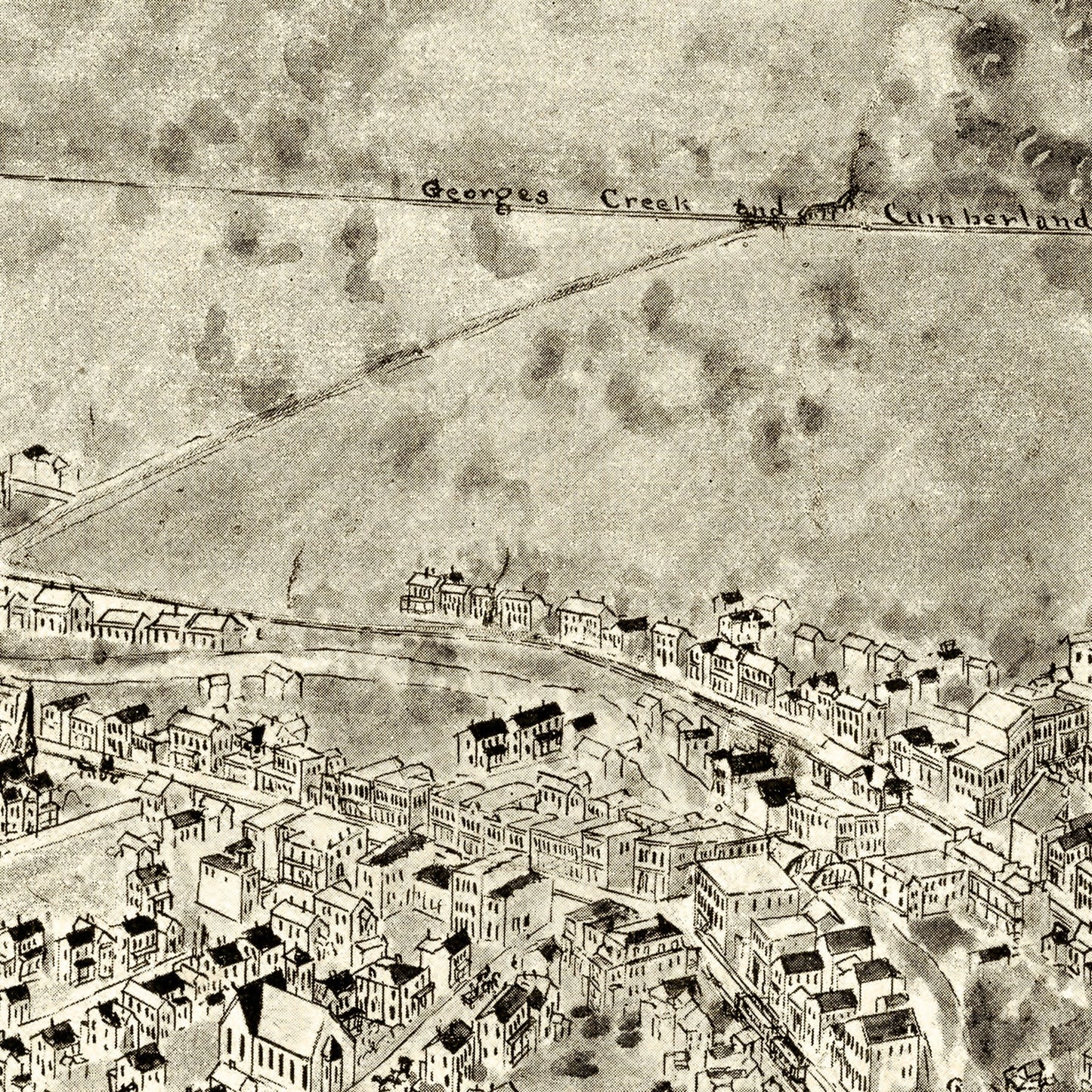 Vintage Map of Lonaconing, Maryland 1905