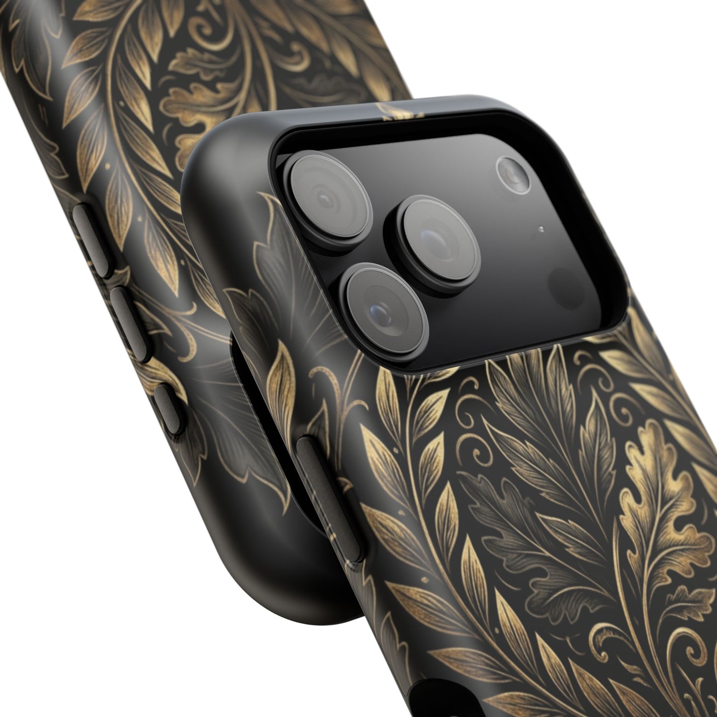 Baroque Gold Leaf Phone Case — Impact-Resistant Protective Cover
