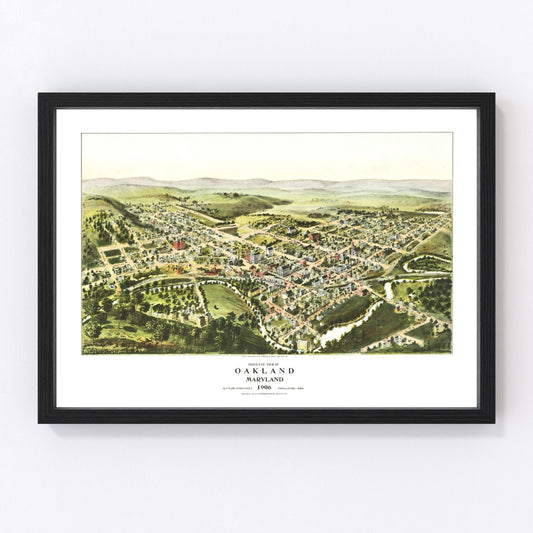 Vintage Map of Oakland, Maryland 1906