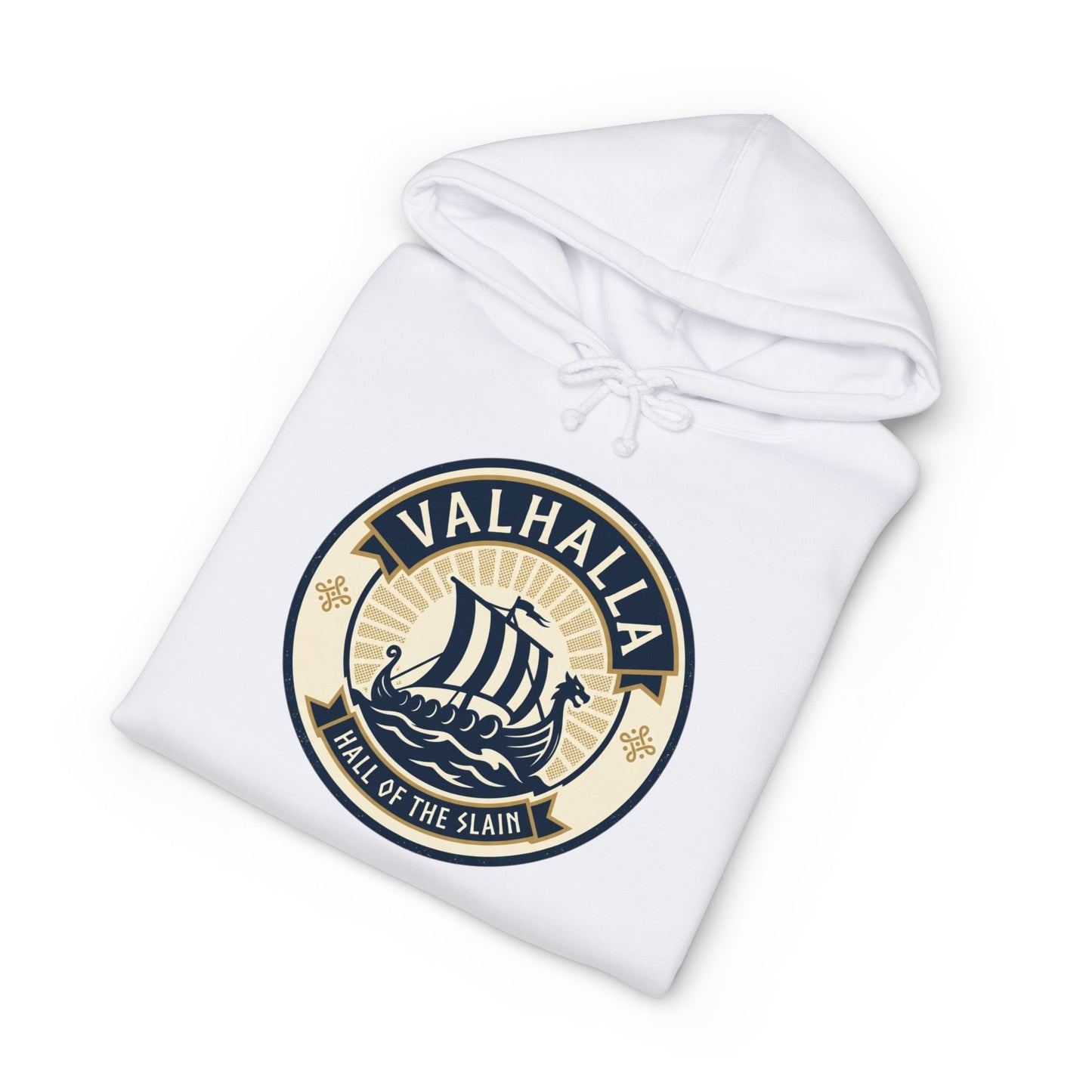 Valhalla Viking Ship Hoodie — Norse Mythology Graphic Pullover