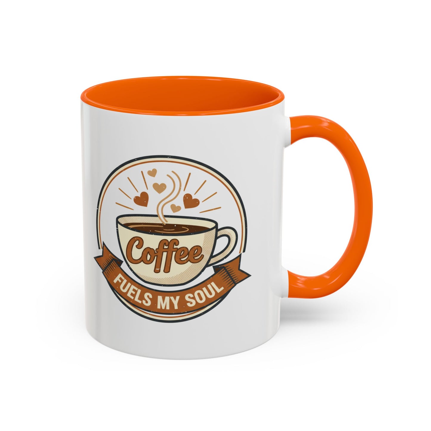 Coffee Mug - "Coffee Fuels My Soul" Accent Ceramic Mug (11/15oz)