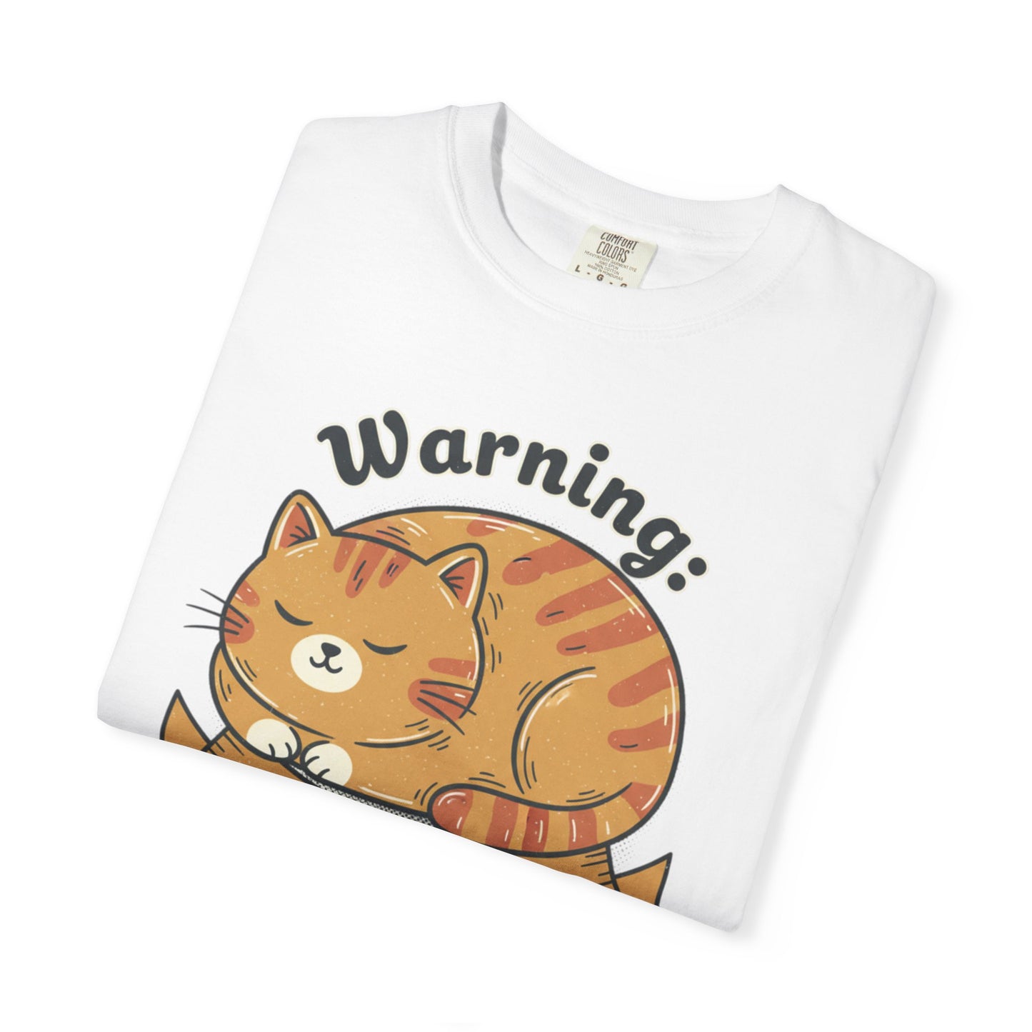 Warning may nap at anytime T-shirt | Sleeping Orange Cat