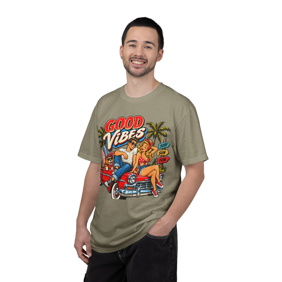 Good Vibes Retro Beach T-Shirt