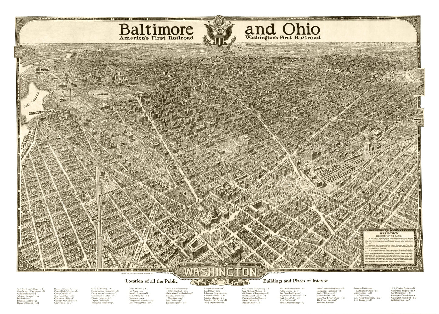 Vintage Map of Washington,  1923