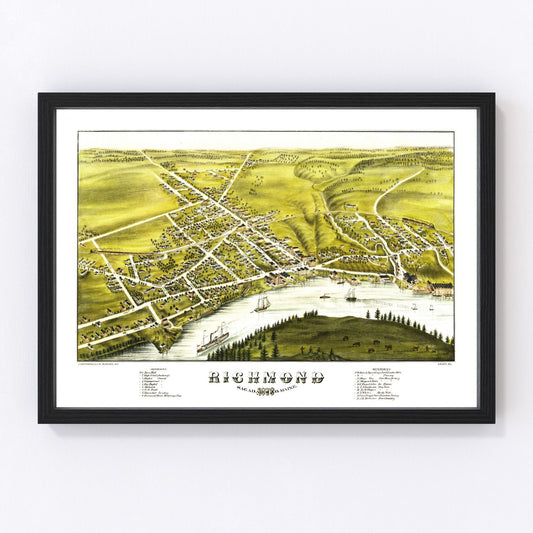 Vintage Map of Richmond, Maine 1878