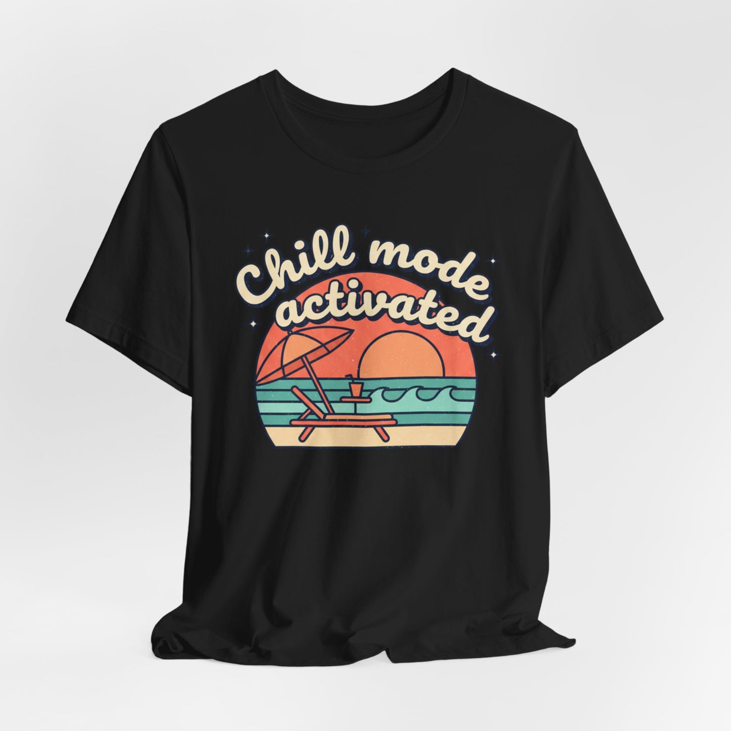Chill Mode Activated tee | Beach sunset lounge