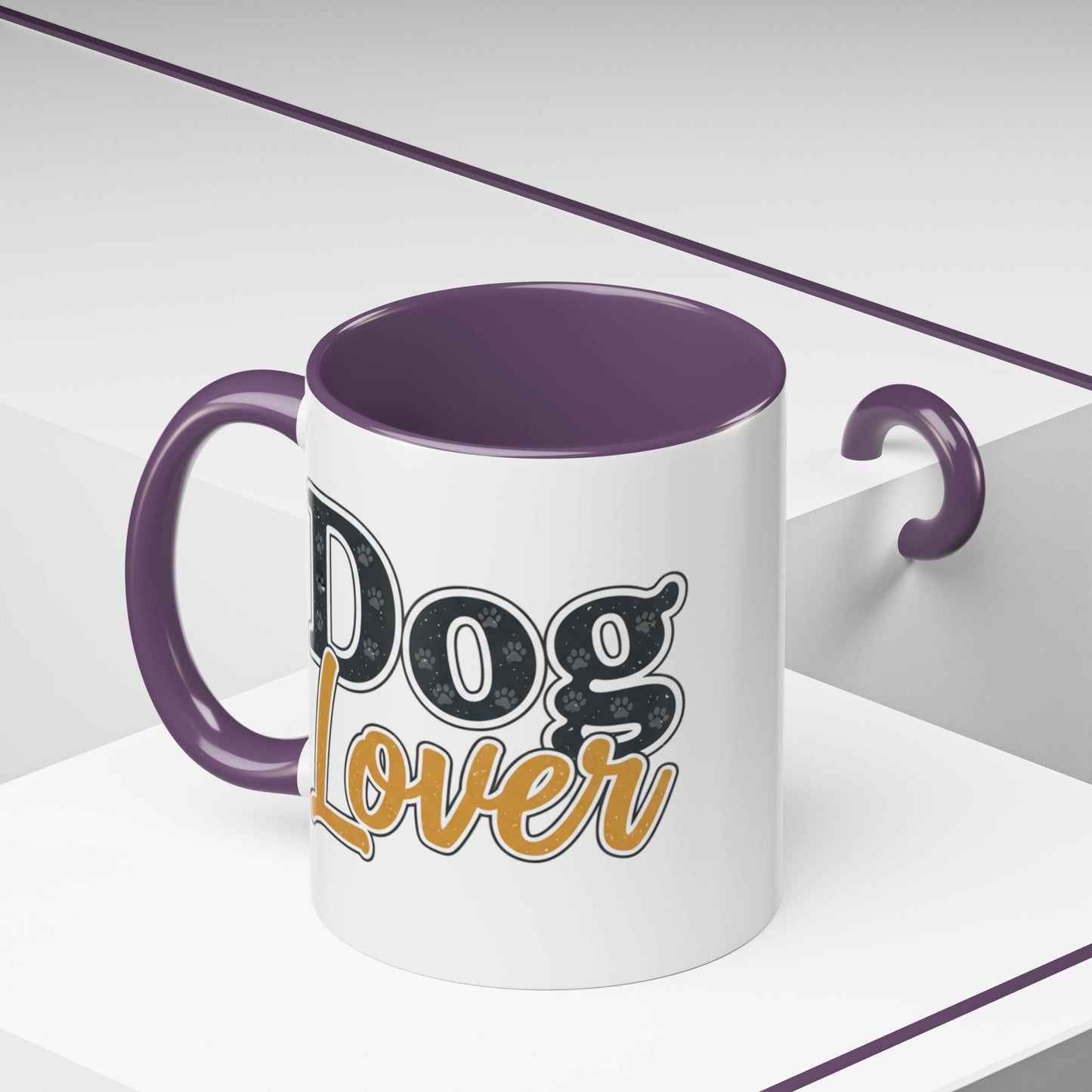 Dog Lover Accent Coffee Mug — 'Dog Lover' 11/15oz Ceramic Mug