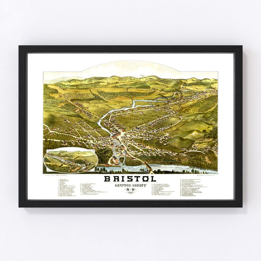Vintage Map of Bristol, New Hampshire 1884
