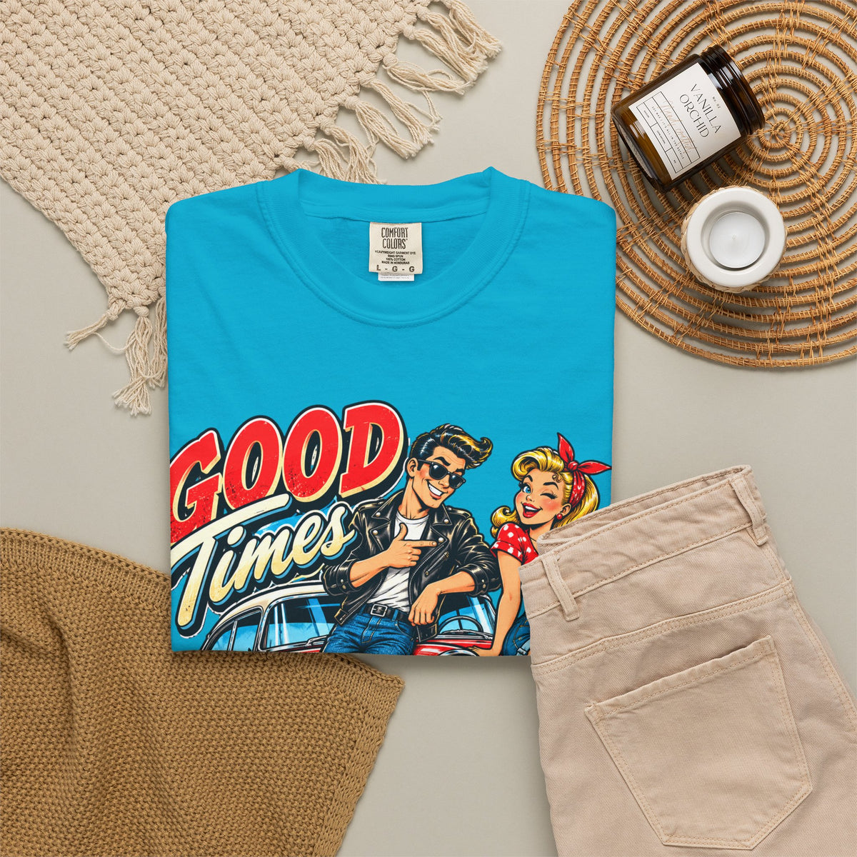 Good Times Retro Car Tee — Vintage 1950s Rockabilly Graphic T‑Shirt