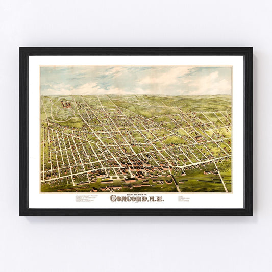 Vintage Map of Concord, New Hampshire 1875