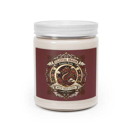 Celestial Dragon Scented Soy Candle — Mystic Moon & Peony (9 oz)