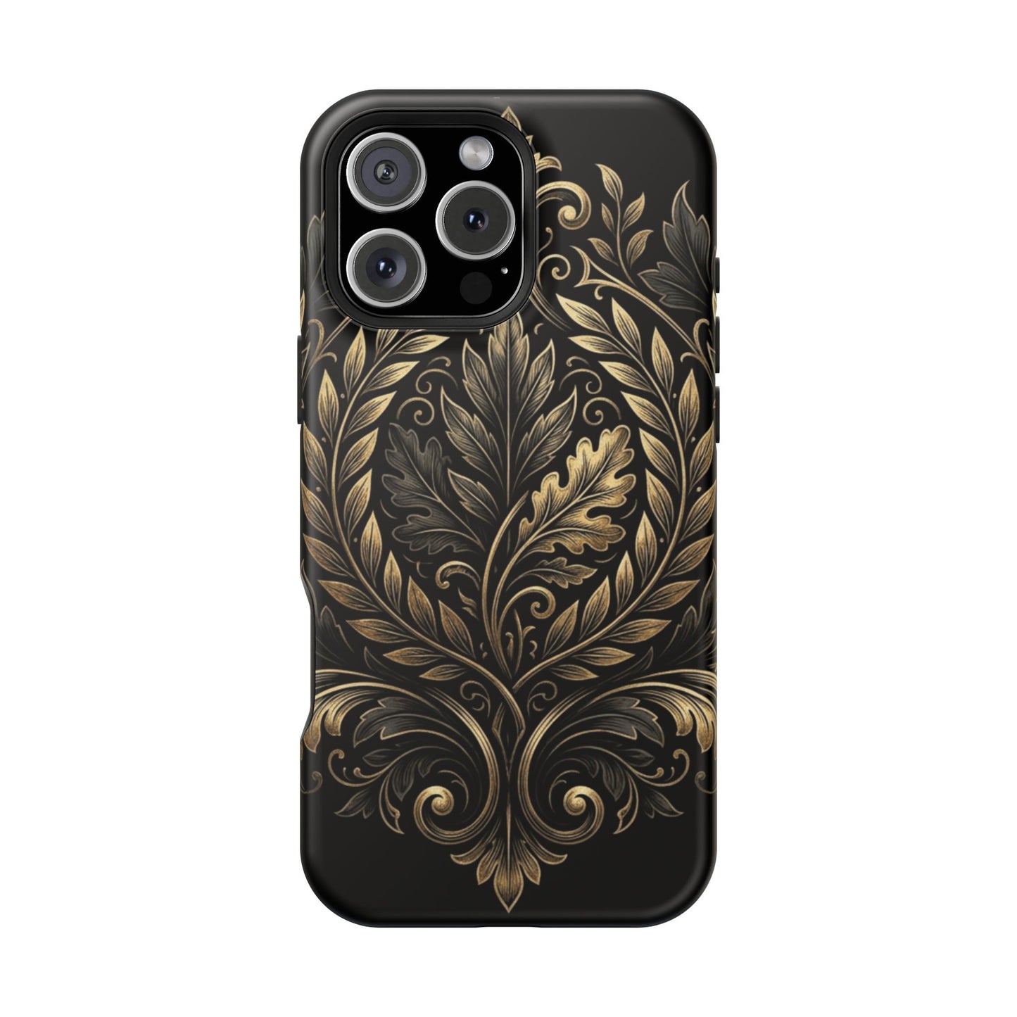 Baroque Gold Leaf Phone Case — Impact-Resistant Protective Cover