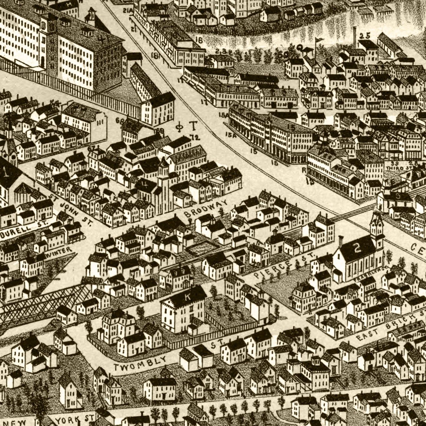 Vintage Map of Dover, New Hampshire 1888