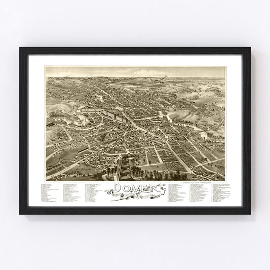 Vintage Map of Dover, New Hampshire 1888