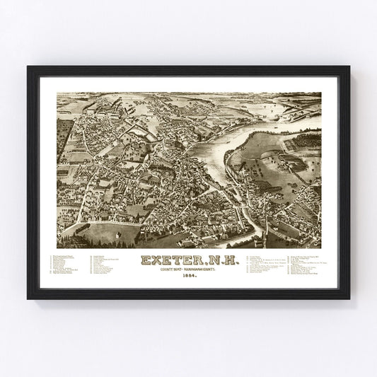 Vintage Map of Exeter, New Hampshire 1884
