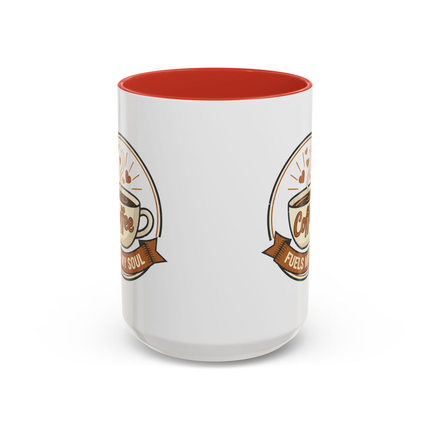 Coffee Mug - "Coffee Fuels My Soul" Accent Ceramic Mug (11/15oz)
