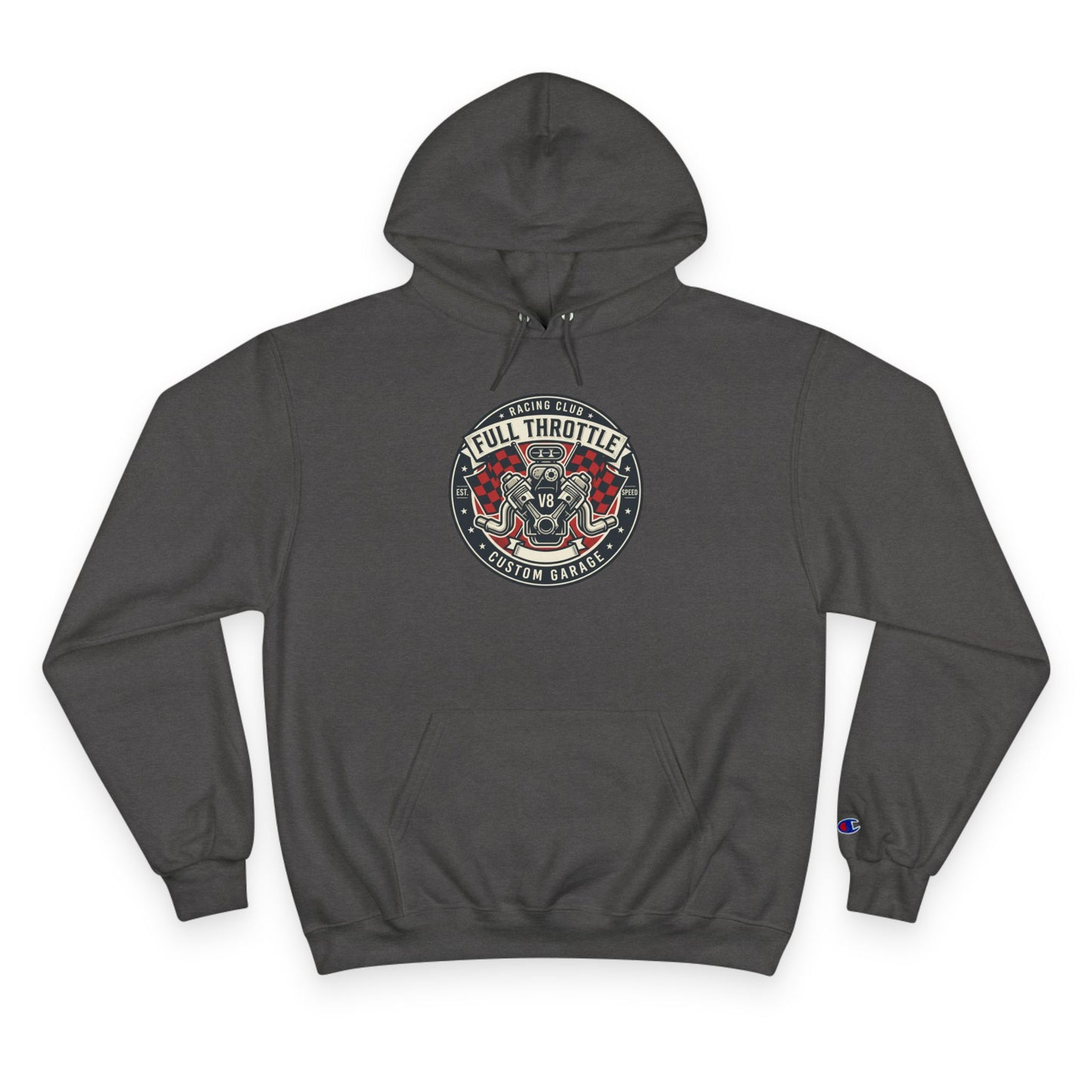 Full Throttle Champion Hoodie — Vintage Racing Graphic