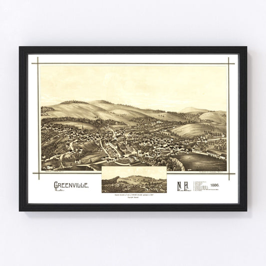 Vintage Map of Greenville, New Hampshire 1886
