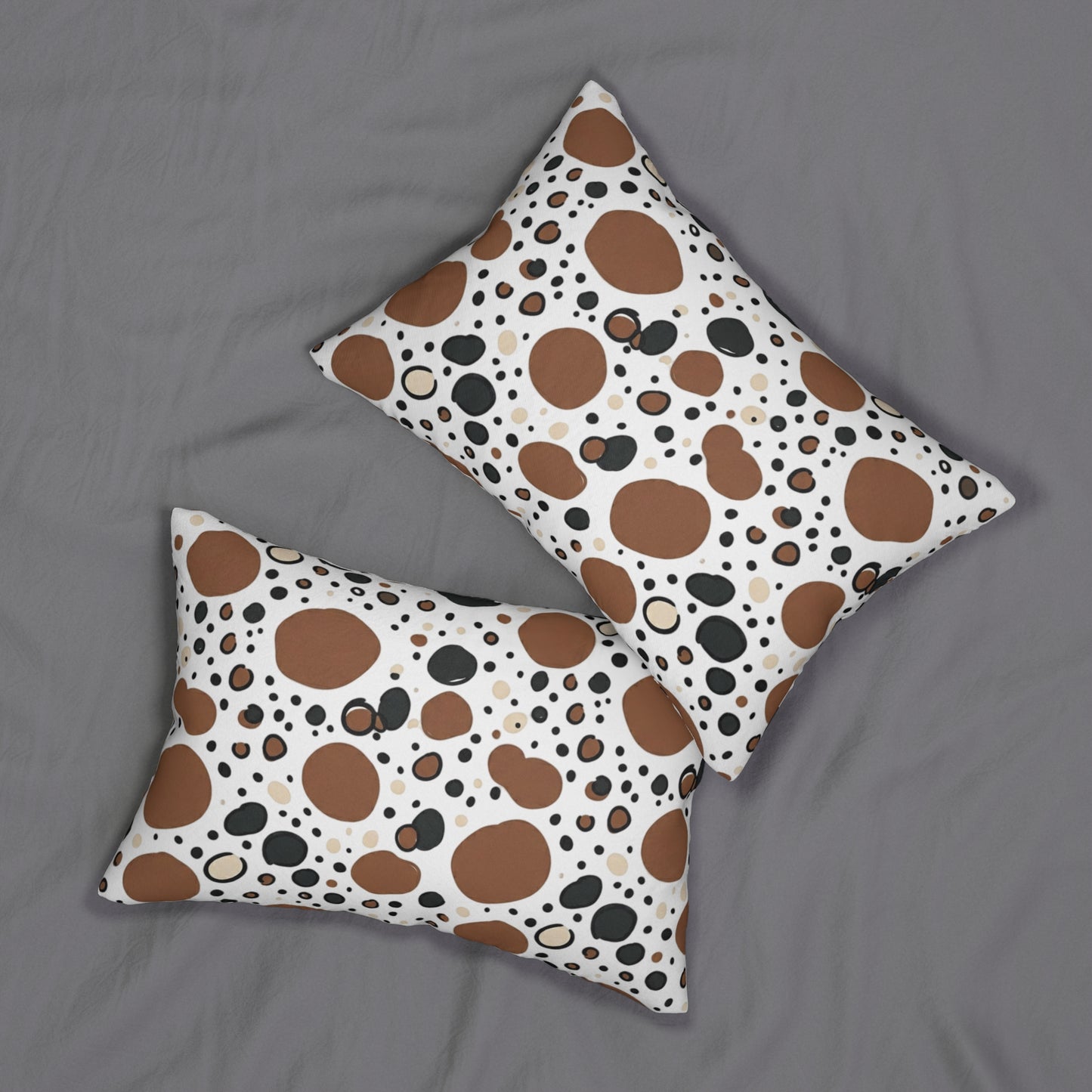 Brown & Black Dalmatian Spot Lumbar Pillow