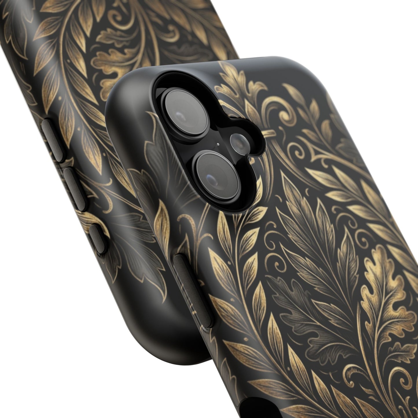 Baroque Gold Leaf Phone Case — Impact-Resistant Protective Cover