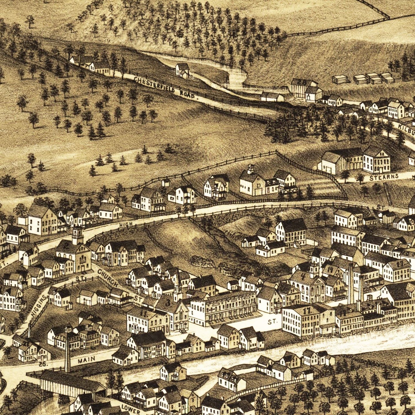 Vintage Map of Hinsdale, New Hampshire 1886