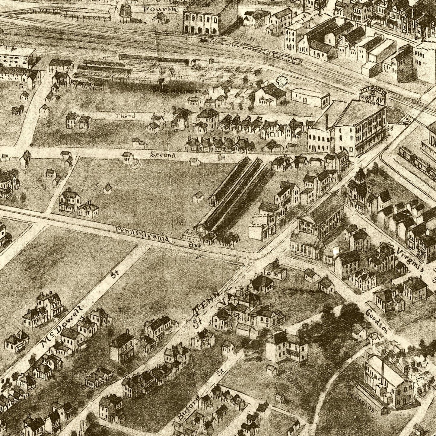 Vintage Map of Bristol, Virginia 1912