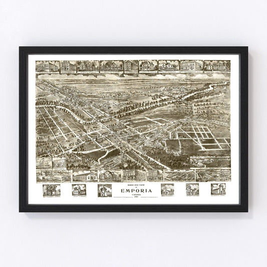 Vintage Map of Emporia, Virginia 1907