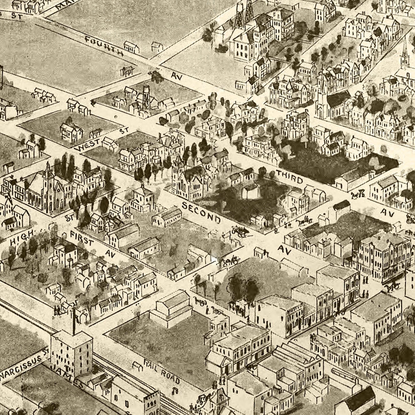 Vintage Map of Franklin, Virginia 1907