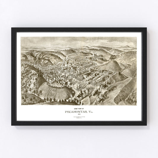 Vintage Map of Pocahontas, Virginia 1911