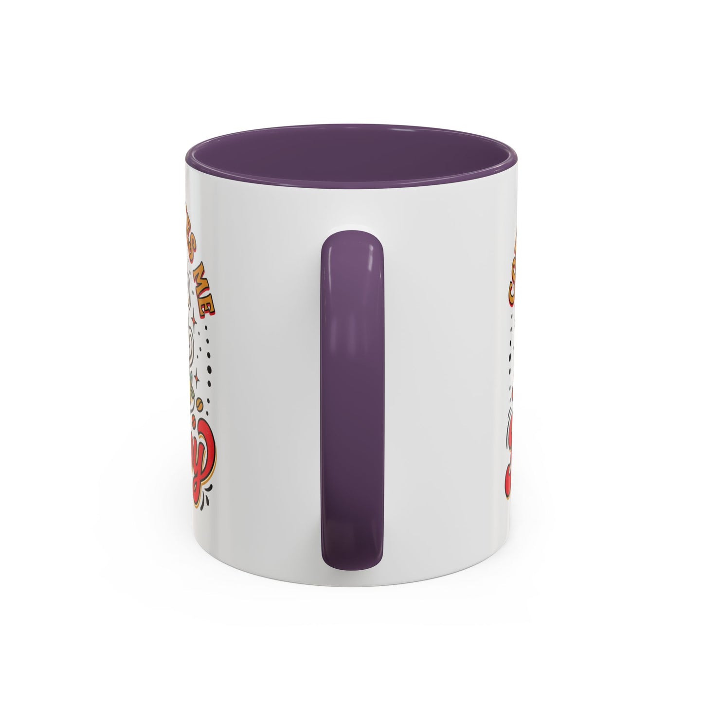 Coffee Mug — "Coffee Makes Me Happy" Cute Retro Accent Mug (11/15oz)