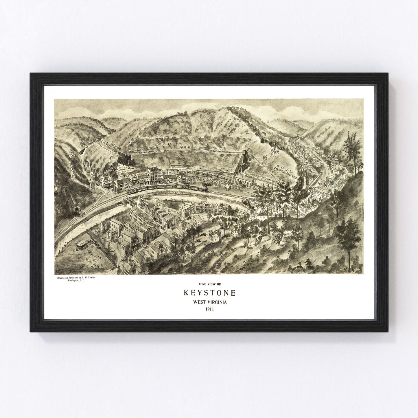 Vintage Map of Keystone, West Virginia 1911