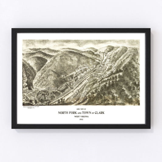 Vintage Map of Northfork, West Virginia 1911