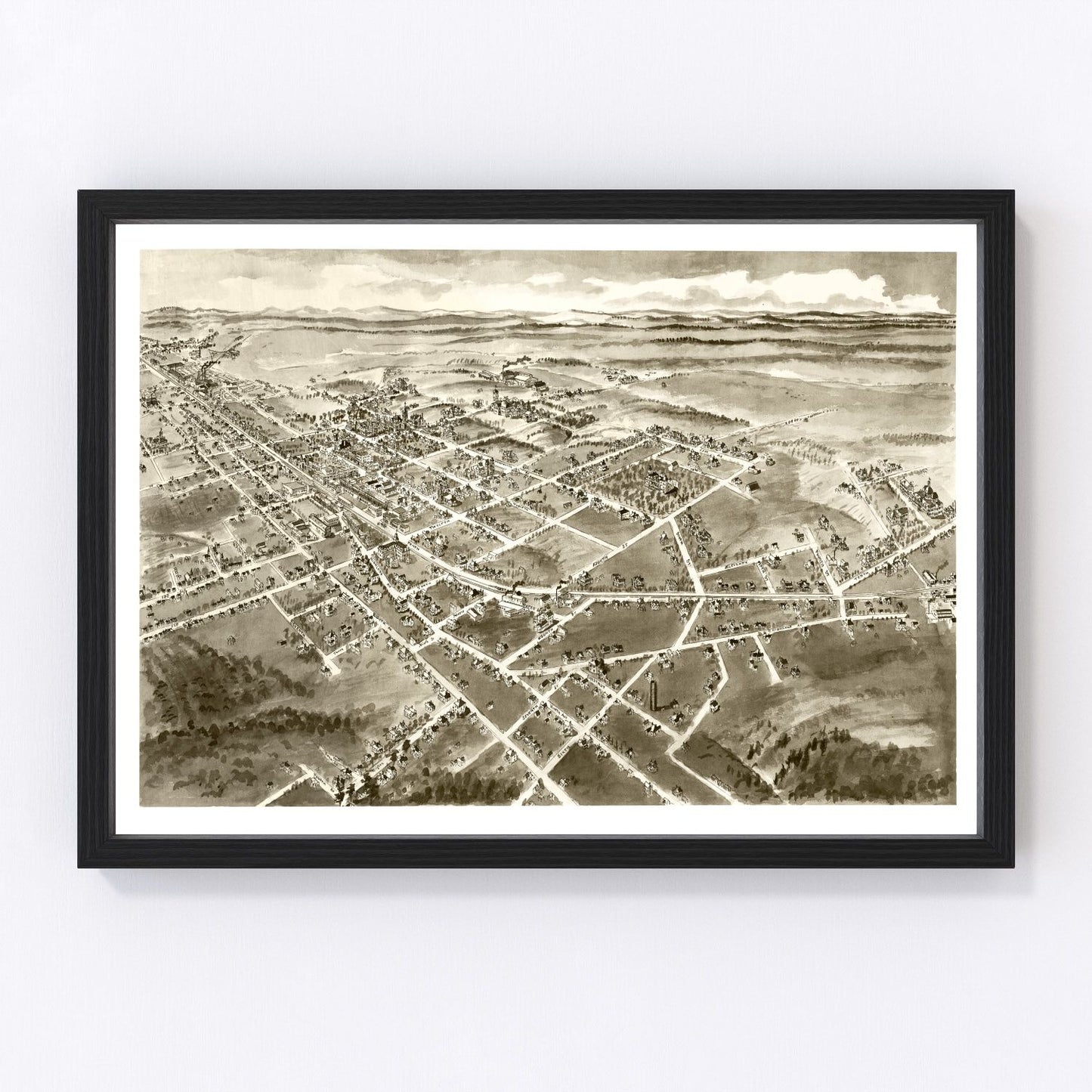 Vintage Map of Hickory, North Carolina 1907