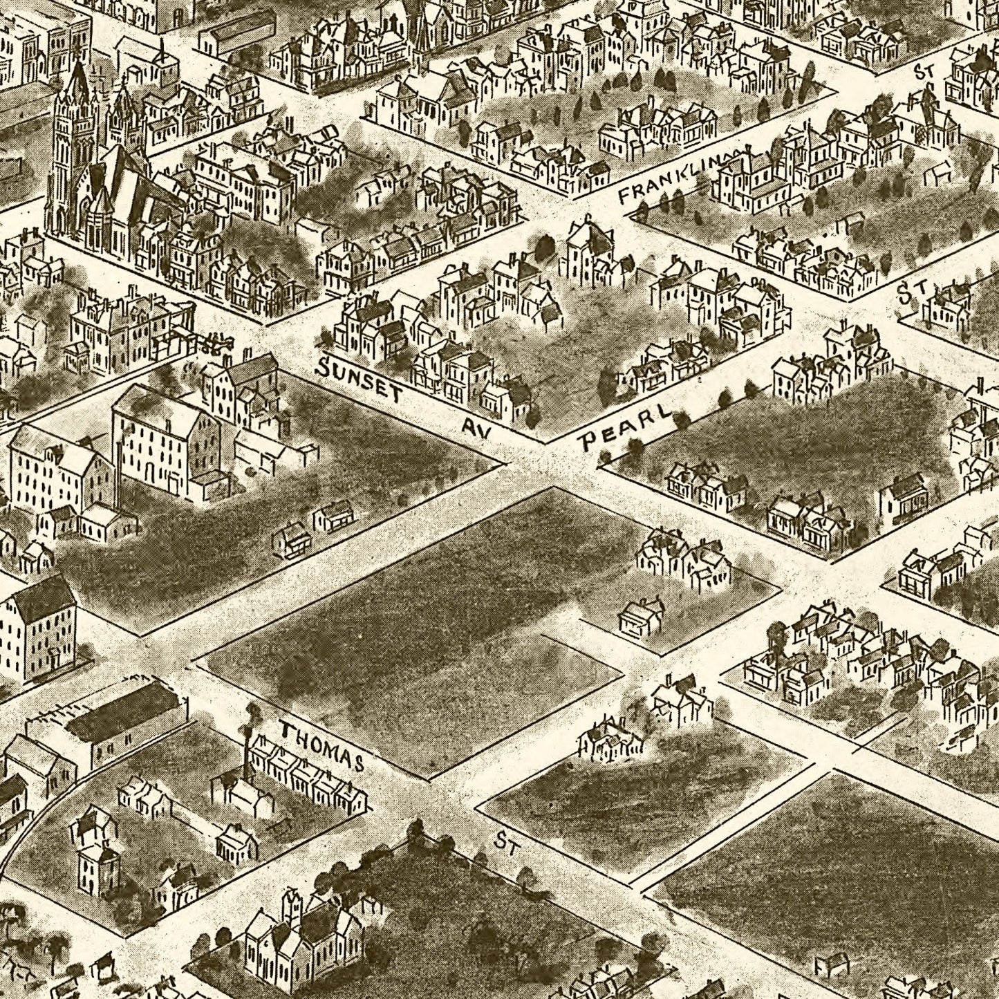 Vintage Map of Rocky Mount, North Carolina 1907