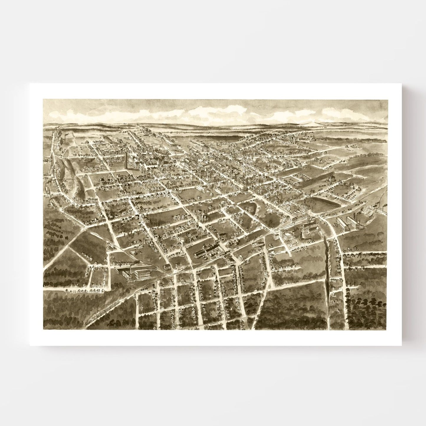 Vintage Map of Statesville, North Carolina 1907