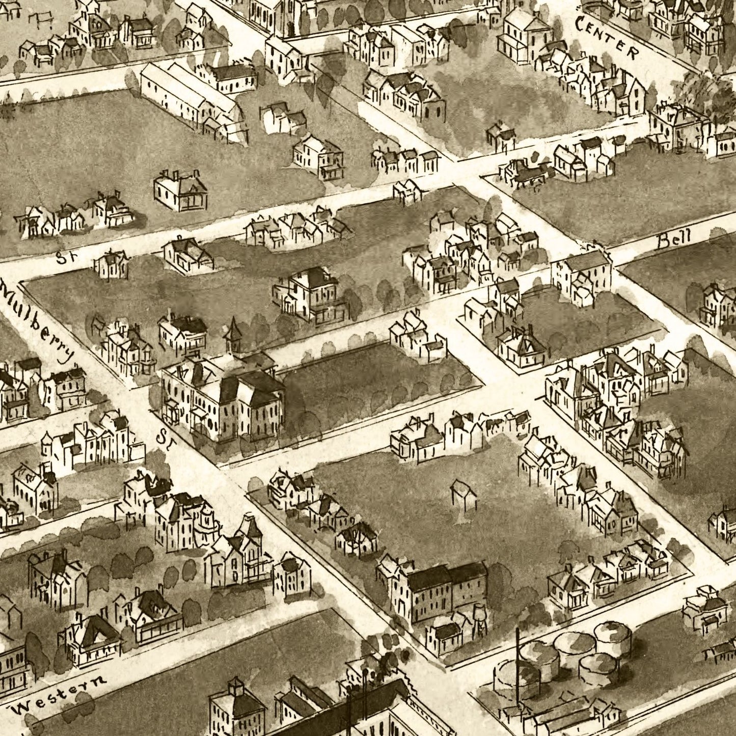 Vintage Map of Statesville, North Carolina 1907