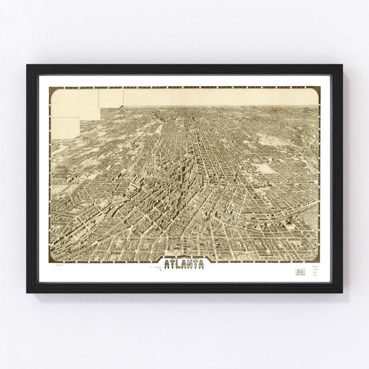 Vintage Map of Atlanta, Georgia 1919