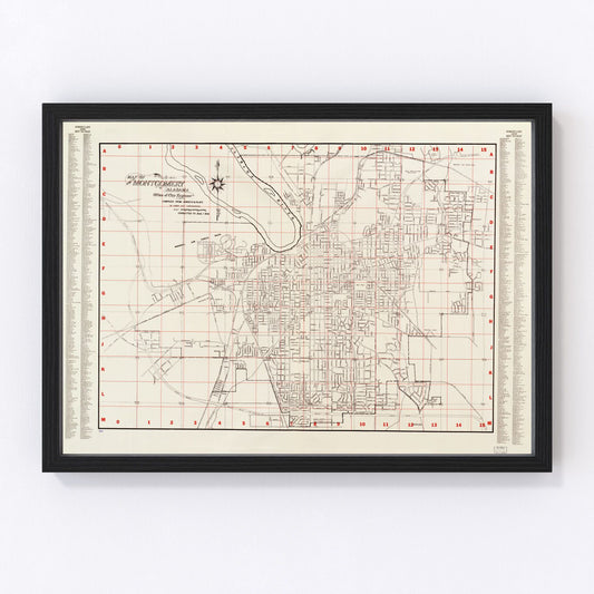 Vintage Map of Montgomery, Alabama 1956