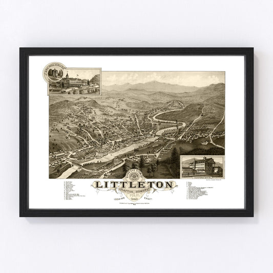 Vintage Map of Littleton, New Hampshire 1883