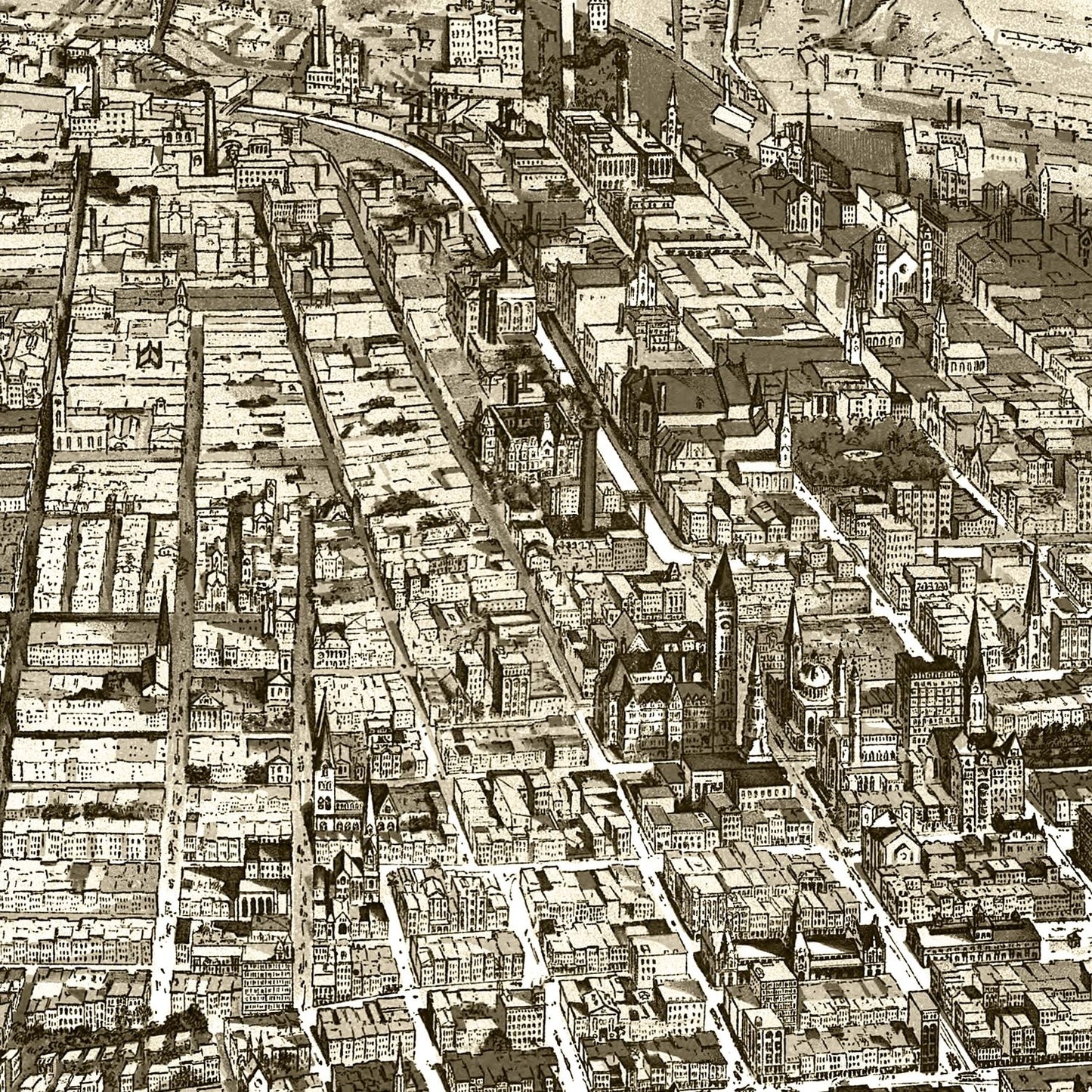 Vintage Map of Cincinnati, Ohio 1900