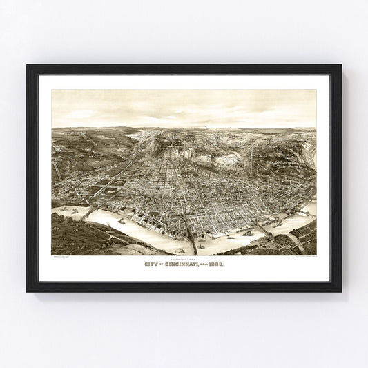 Vintage Map of Cincinnati, Ohio 1900