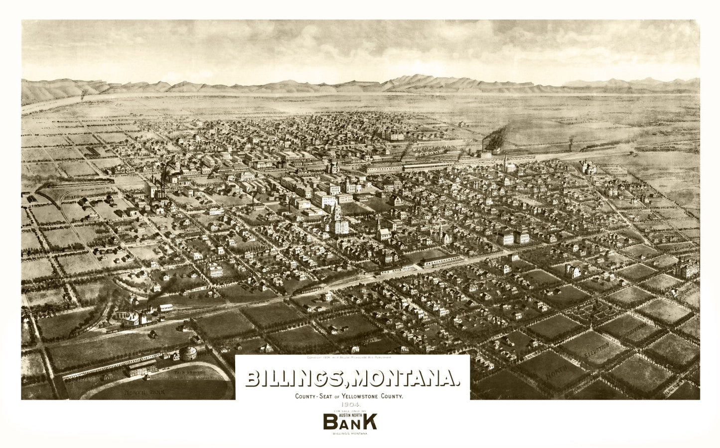 Vintage Map of Billings, Montana 1904