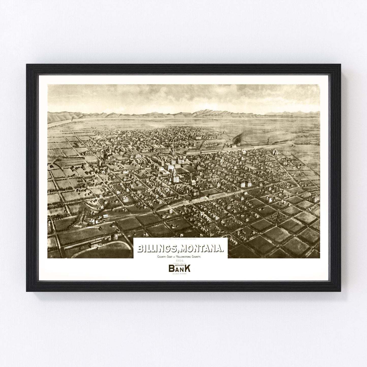 Vintage Map of Billings, Montana 1904