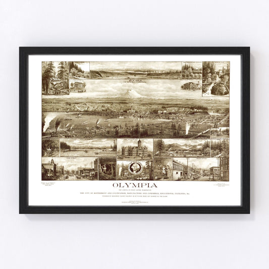 Vintage Map of Olympia, Washington 1903