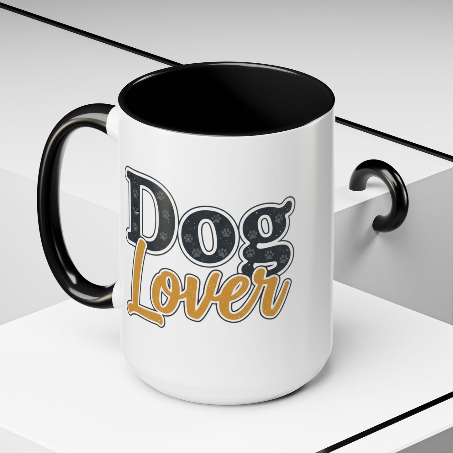 Dog Lover Accent Coffee Mug — 'Dog Lover' 11/15oz Ceramic Mug