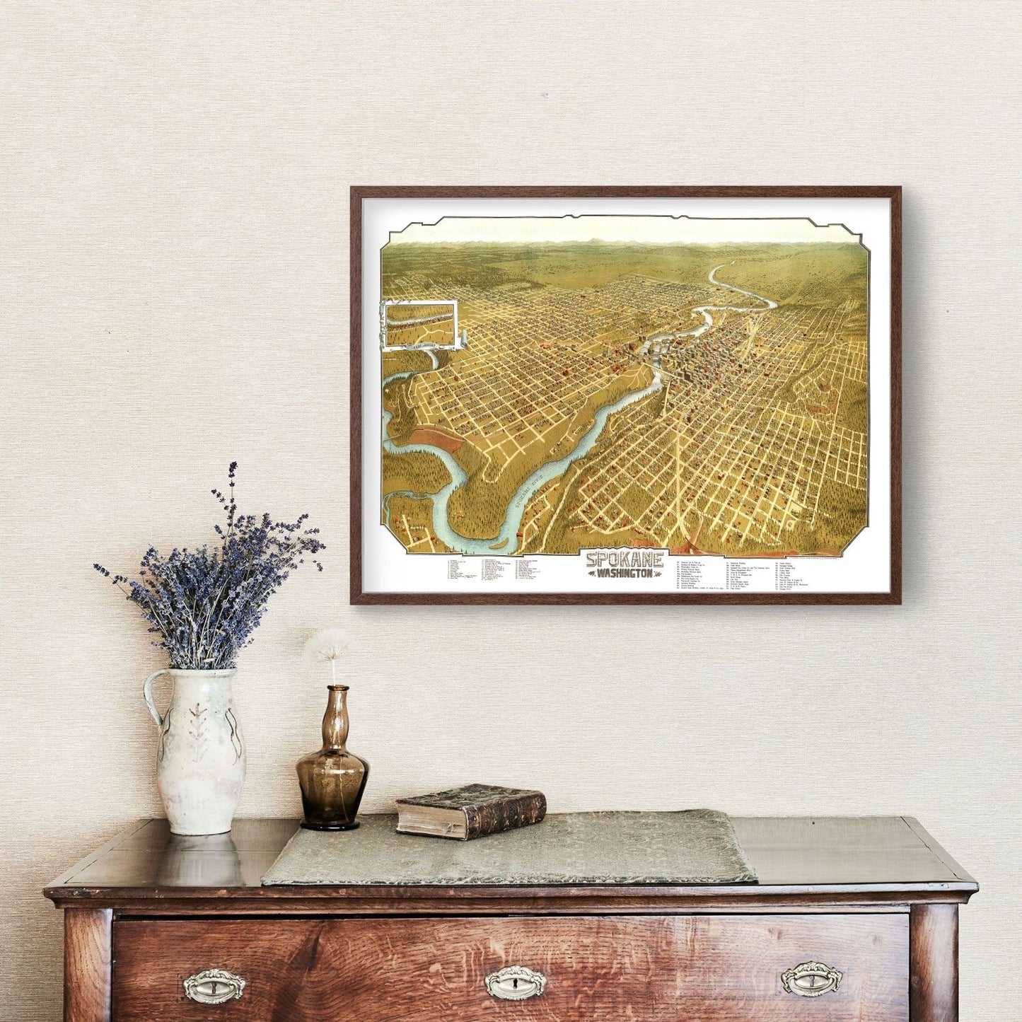 Vintage Map of Spokane, Washington 1905