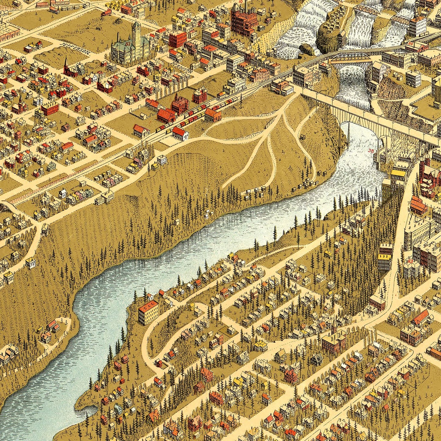 Vintage Map of Spokane, Washington 1905