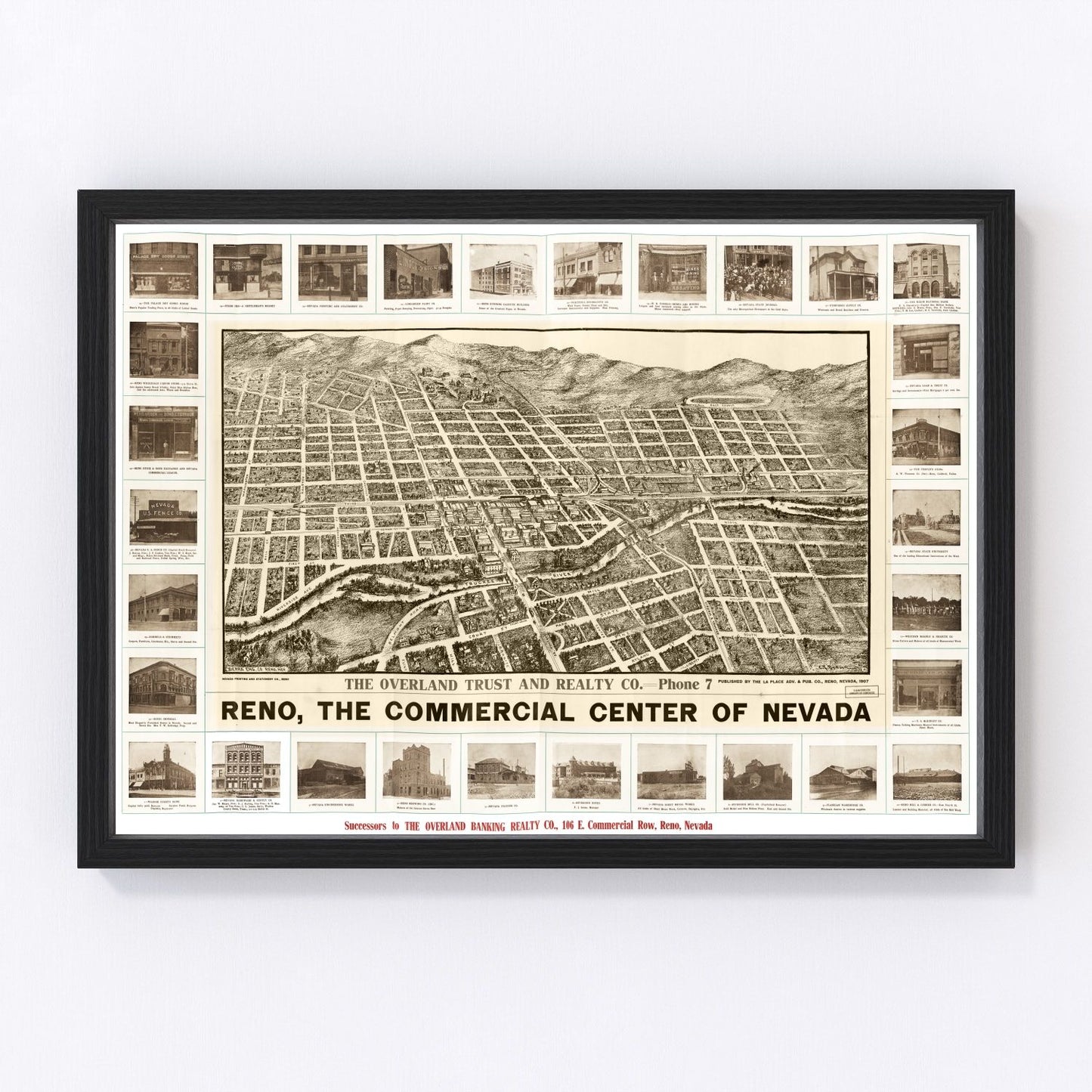 Vintage Map of Reno, Nevada 1907